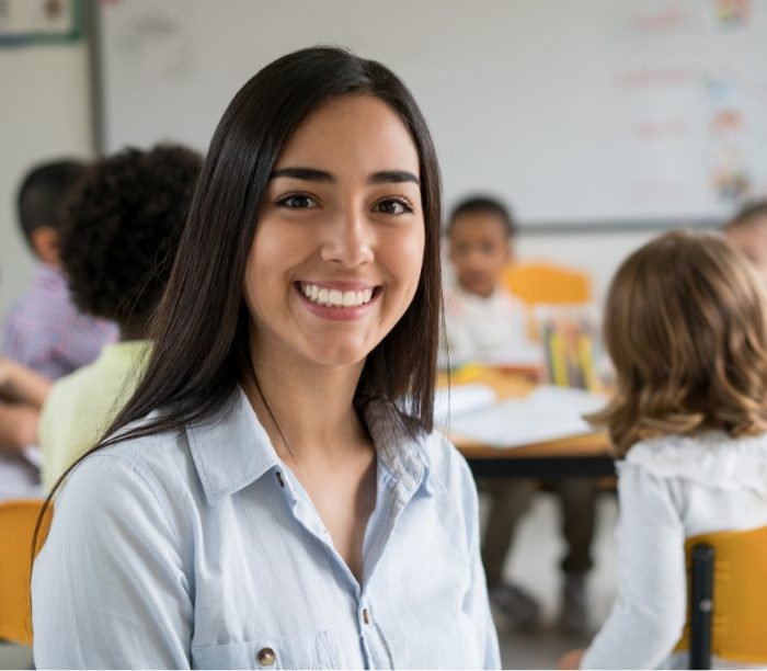 teacher smiling